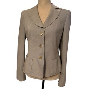 ARMANI COLLEZIONI JACKET COAT BLAZER BLACK WHITE ITALY SIZE 6